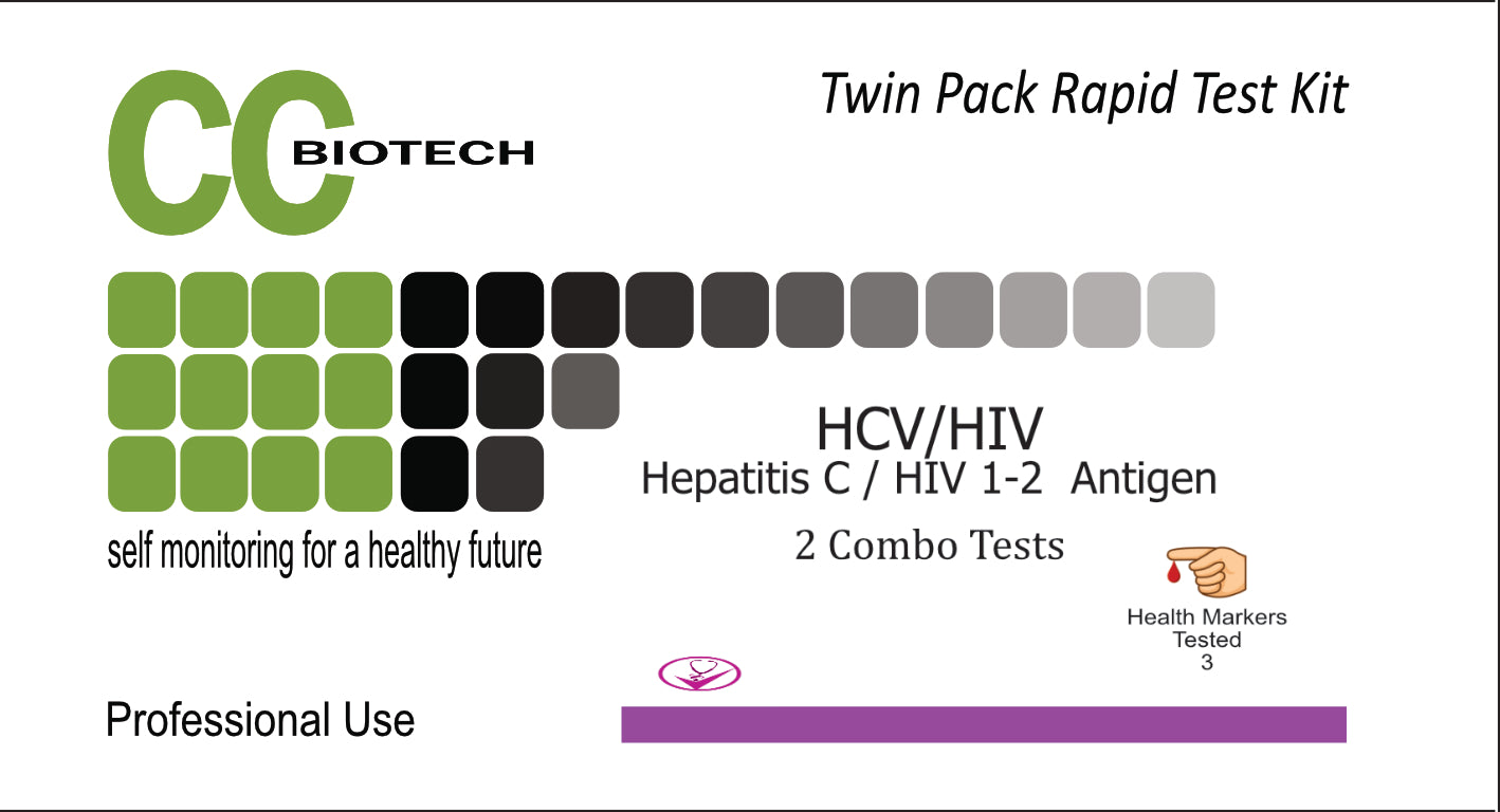 Twin Pack. HCV Latest test kit. Hepatitis C. 2 tests in 1 box