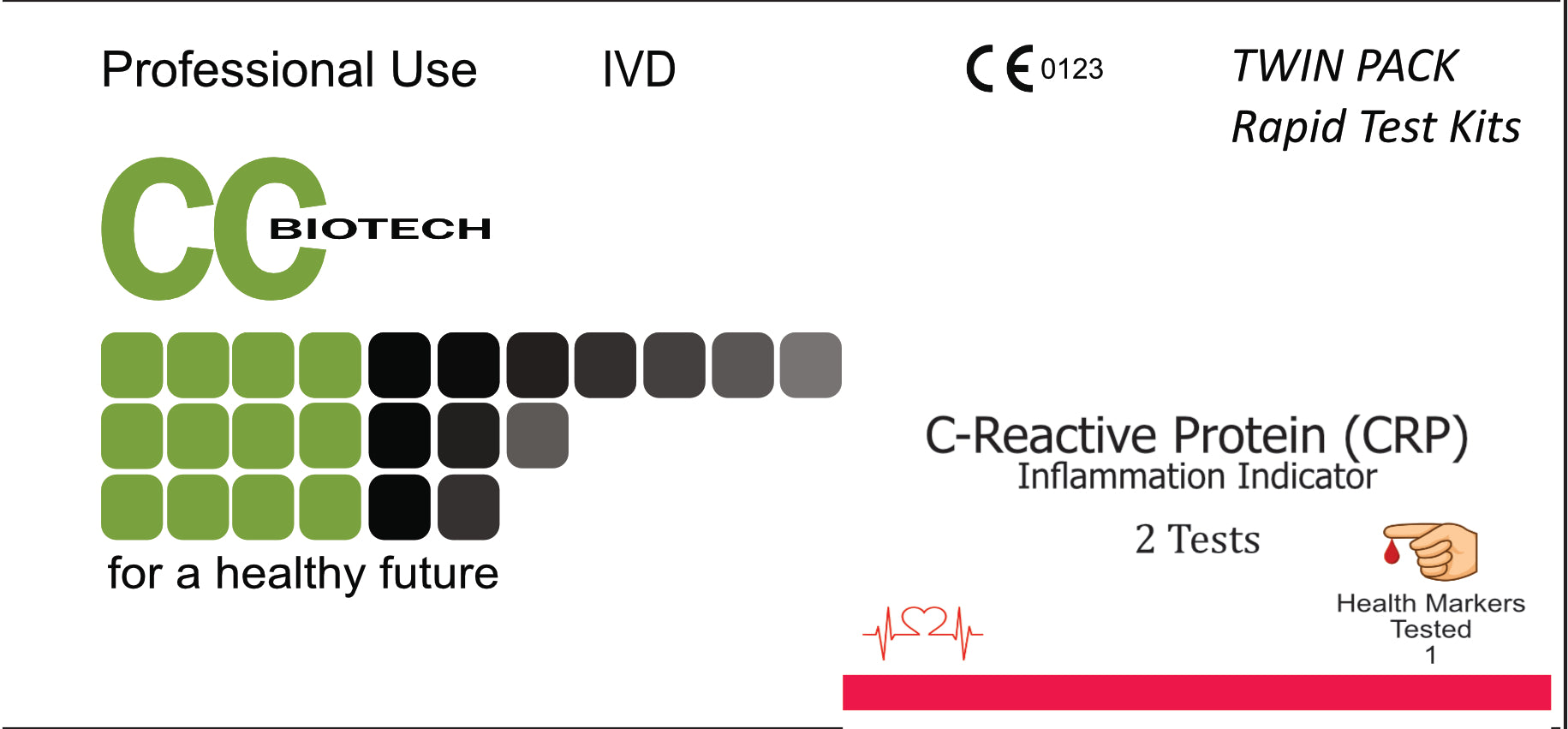 Twin Pack. CRP (C Reactive Protein) Inflammation Indicator Rapid Test Kit. 2 tests in 1 box
