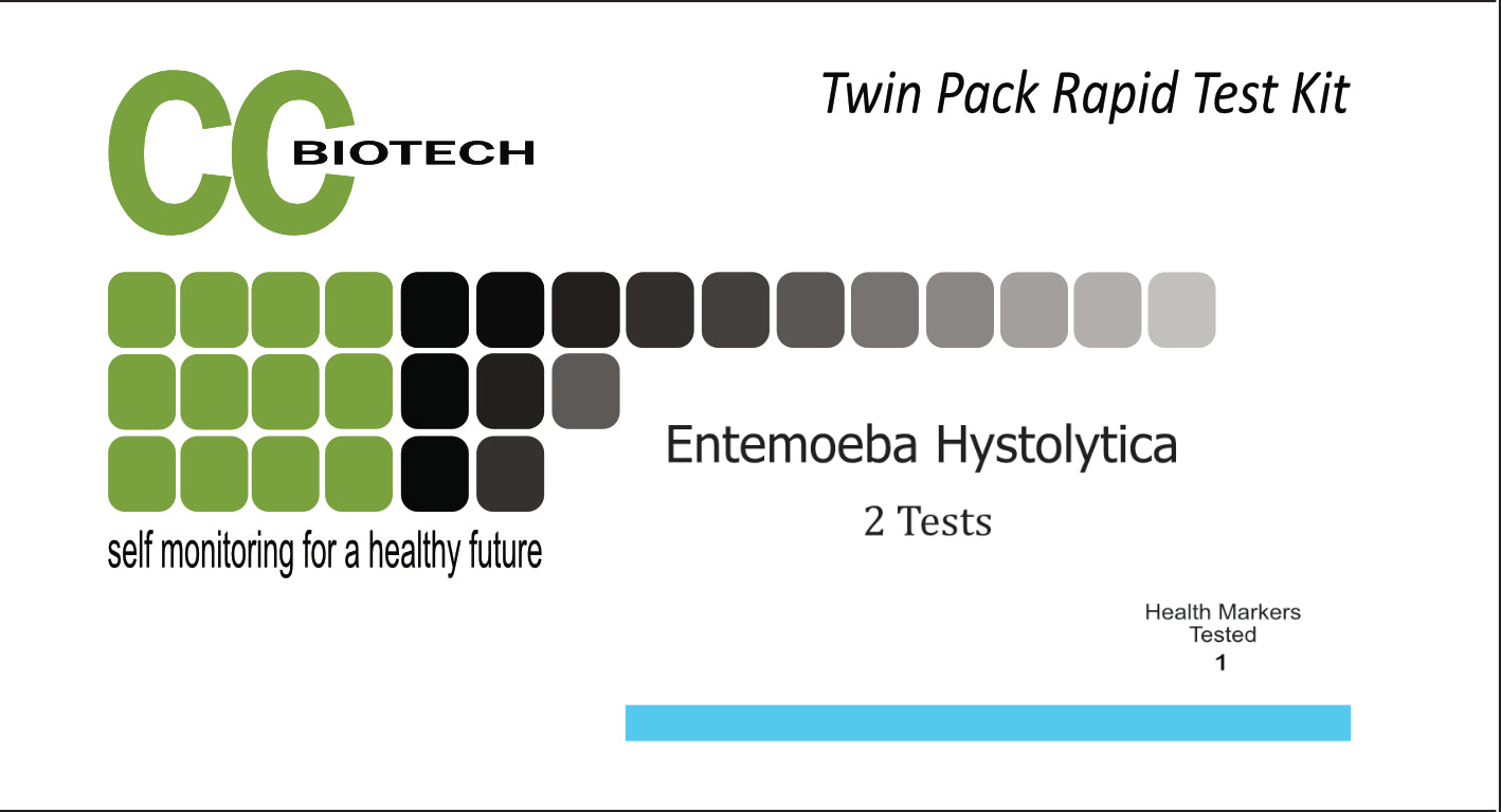 Entemoeba Hystolytica Twin Pack Test Kit. 2 Tests in 1 box.