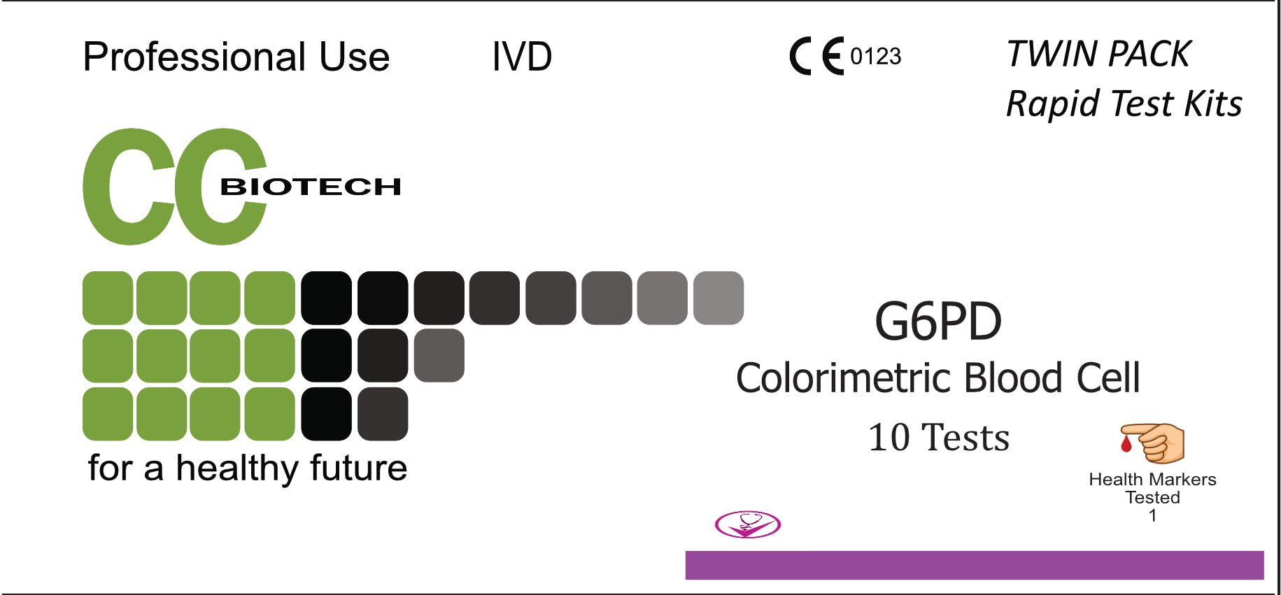 G6PD Colorimetric test. 10 pack. Rapid Result