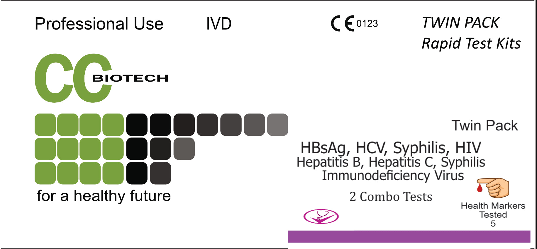 Twin Pack. HBsAg, HCV, Acquired, TP.  Latest 4 test combo kit. 2 tests in 1 box