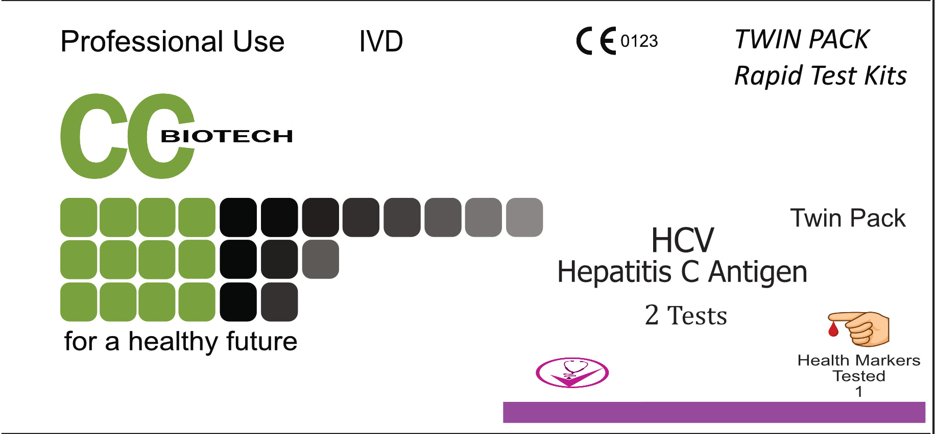 Twin Pack. HCV  Latest test kit. Hepatitis C. 2 tests in 1 box