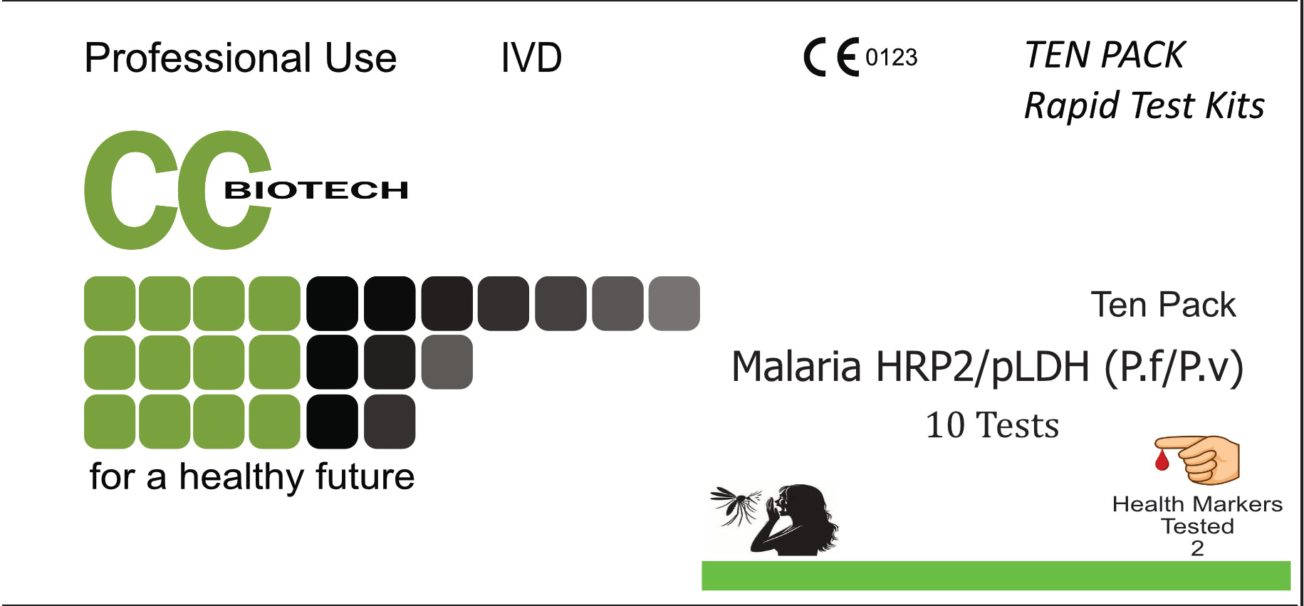 10 individual kits. Malaria HRP2/pLDH (P.f/P.v) Antibody Rapid test Kit