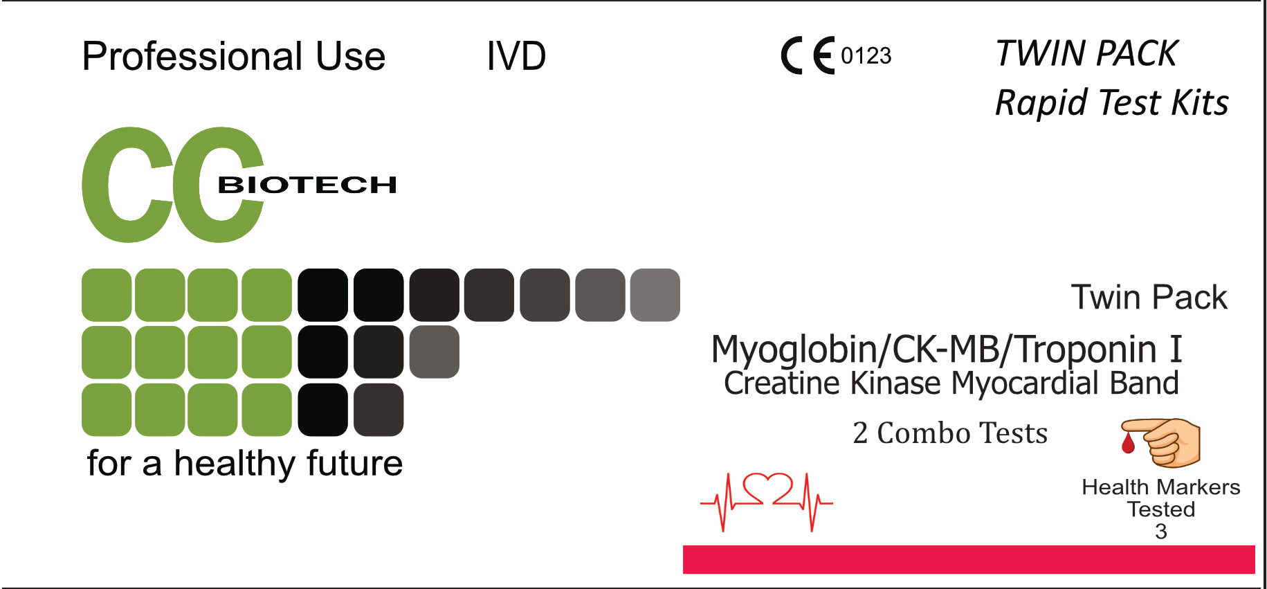 Five Pack. Combo 3 test Myoglobin/CK-MB/Troponin I Rapid Test  5 tests