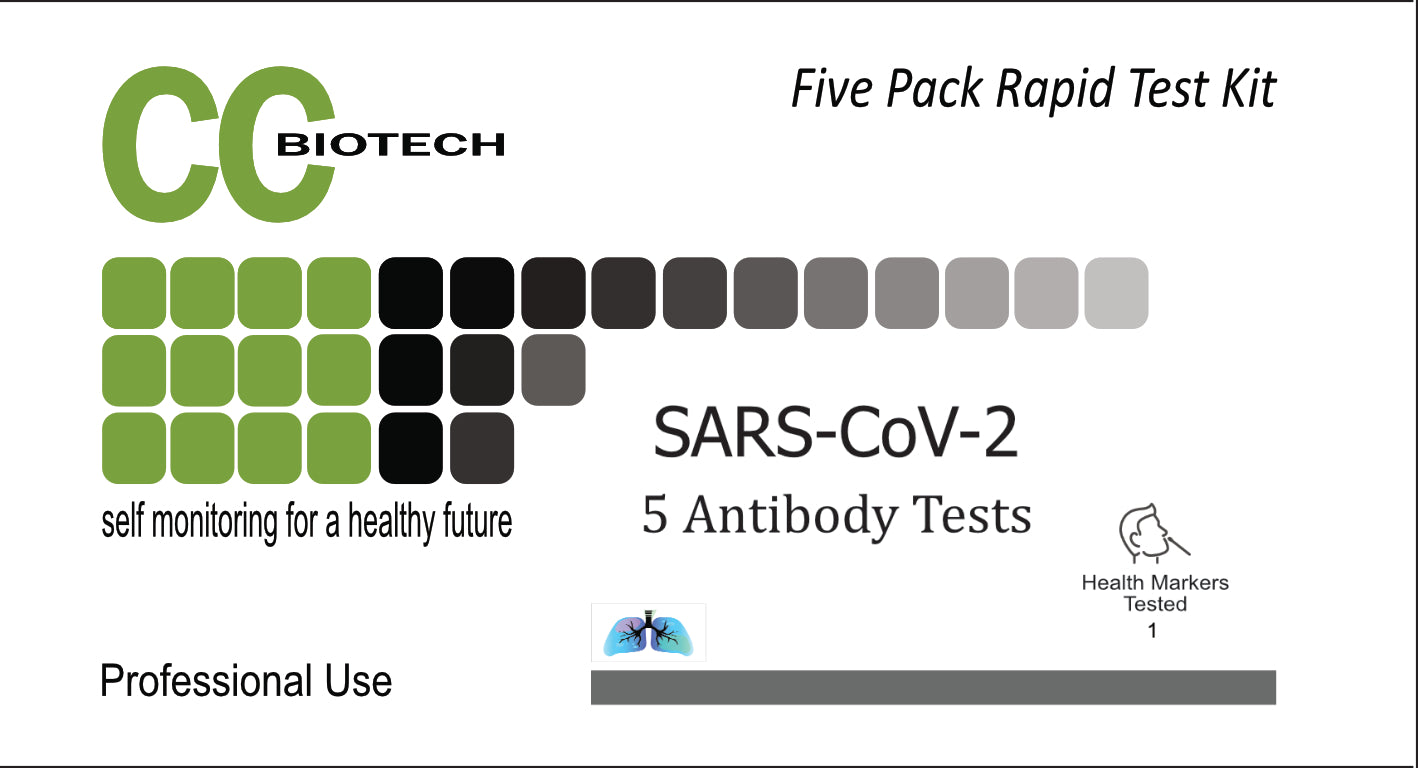 SARS-CoV-2  (covid 19) Antibody Indicator. Rapid Test Five Pack. 5 tests.