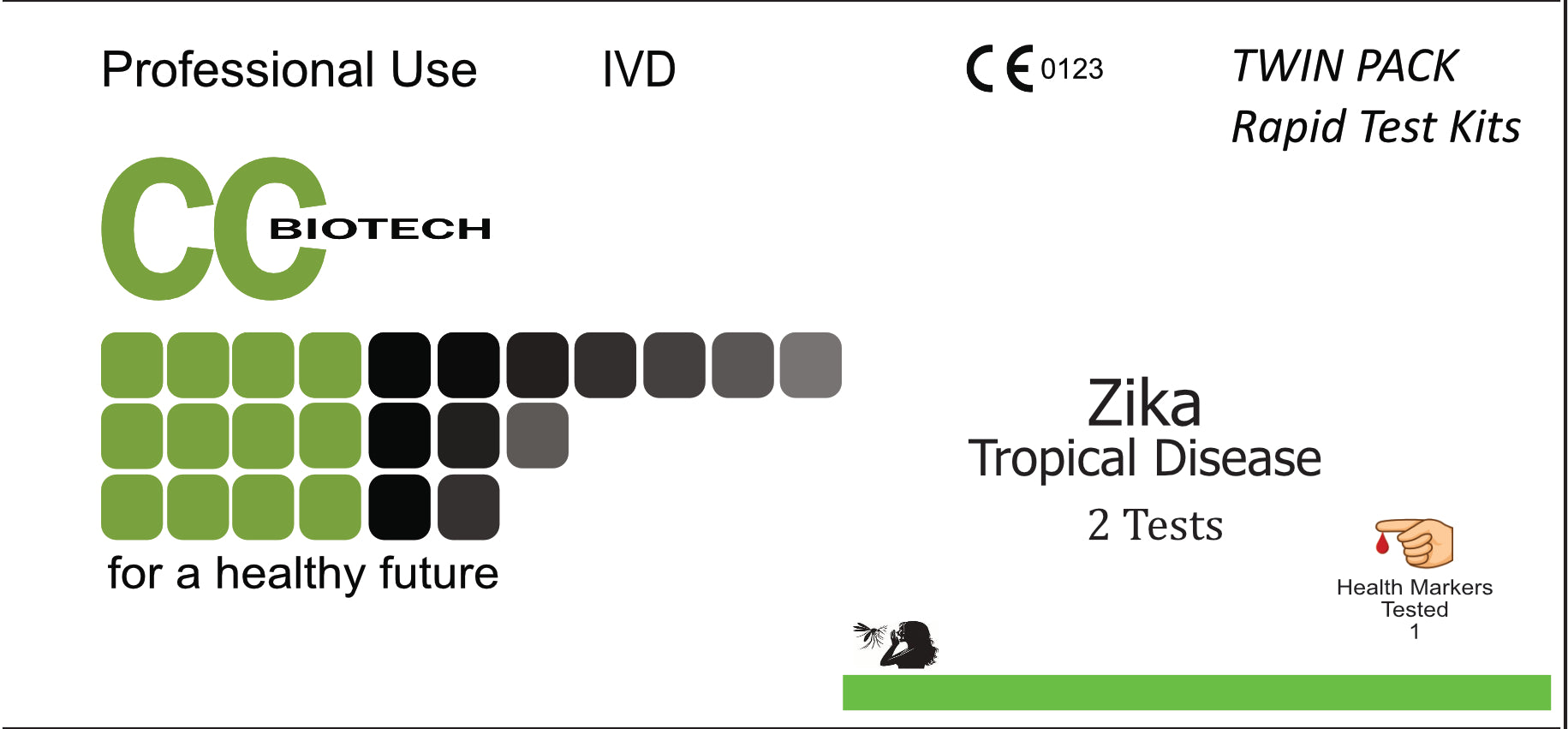 Twin Pack. Zika Tropical Disease. Rapid Result test. 2 Tests.
